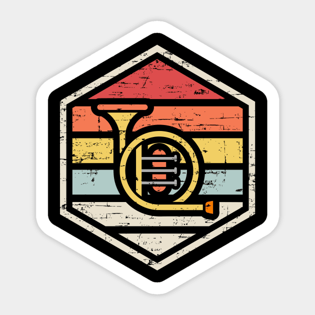 Retro Badge French Horn Sticker by rojakdesigns